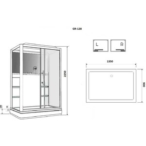 Душевая кабина Grossman GR-128L 90х135х225 левая