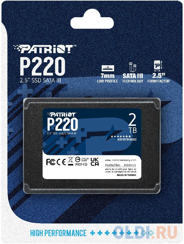 Накопитель SSD Patriot SATA III 2Tb P220S2TB25 P220 2.5" в Москвe