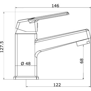 Смеситель для раковины Orange OneLife полимерный черный (P02-021b)