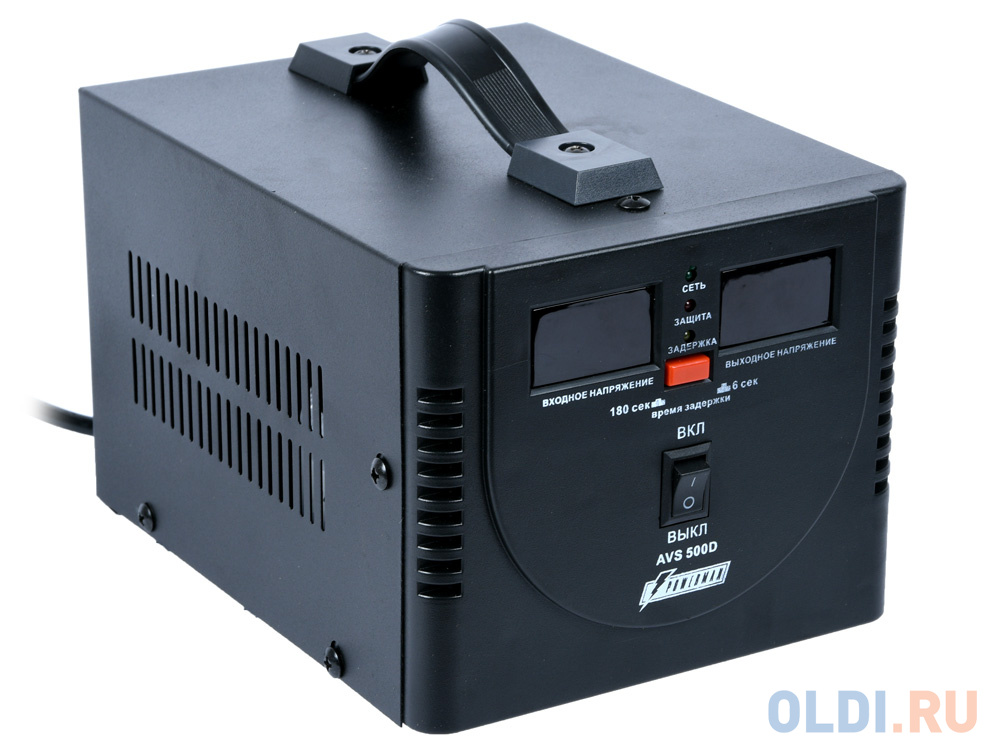 Стабилизатор напряжения Powerman AVS 500D 2 розетки черный