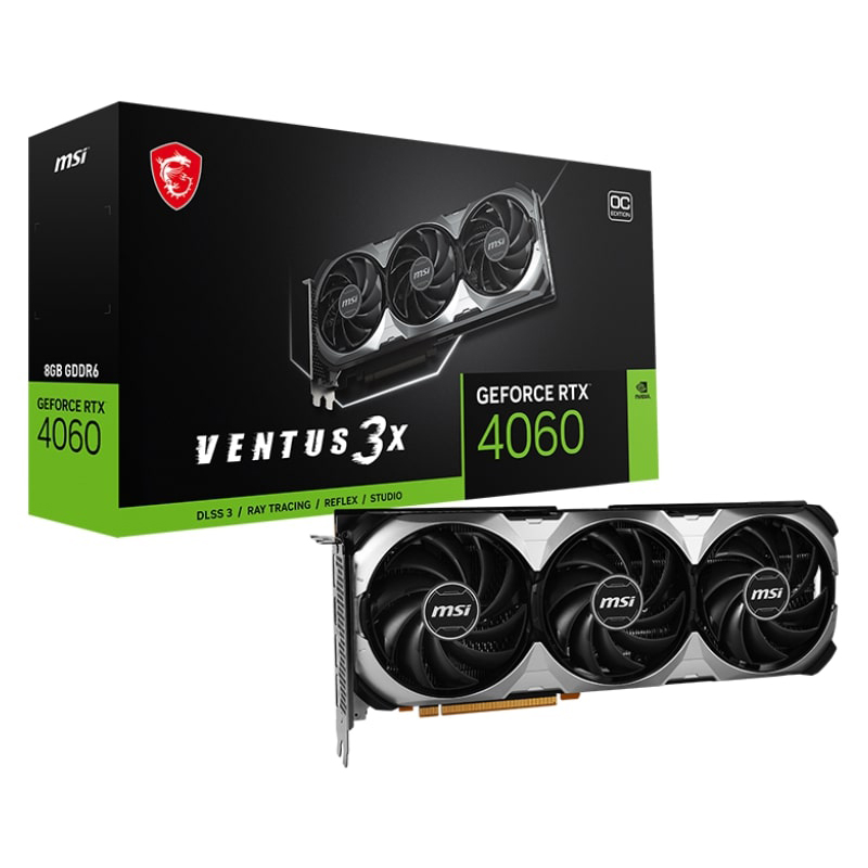 Видеокарта MSI GeForce RTX 4060 Ventus 3X 8G OC 2565Mhz PCI-E 8192Mb 17000MHz 128-bit HDMI 3xDP в Москвe