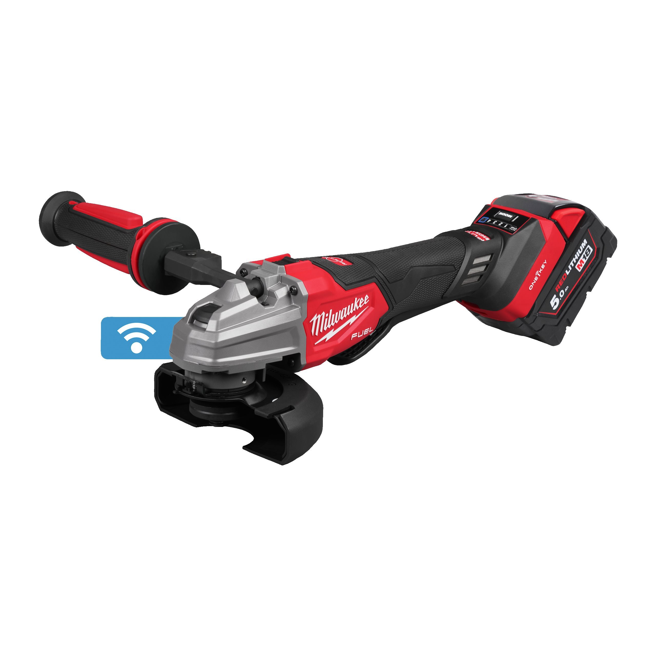 УШМ (болгарка) Milwaukee M18 FSAGSVO125X-502X FUEL, аккумуляторная, 12.5 см, 8500 об/мин, 18 В, 5 А·ч, 2 Акб, регулировка частоты вращения, кейс (4933493553), два акб и зу в комплекте в Москвe