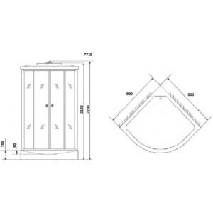 Душевая кабина Niagara NG-7715G 90х90х220