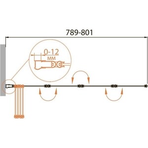 Шторка для ванны Cezares Relax V-4 80x140 прозрачная, серый (RELAX-V-4-80/140-C-Bi)