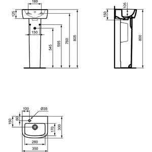 Раковина Ideal Standard Tempo 35х30 (T056801)