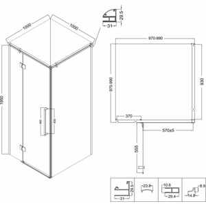 Душевой уголок Niagara Nova 100x100 прозрачный, черный матовый (NG-6832-34BLACK) в Москвe