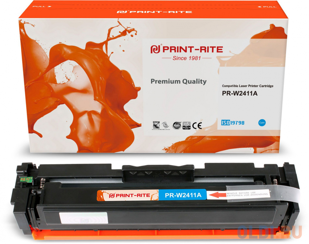 Картридж Print-Rite PR-W2411A 850стр Голубой