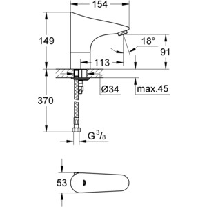 Смеситель для раковины Grohe Europlus хром StarLight (36232001)