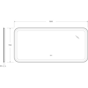 Зеркало Cezares Stylus 150х70 с подсветкой, сенсор, подогрев (CZR-SPC-STYLUS-1500-700-TCH-WARM)