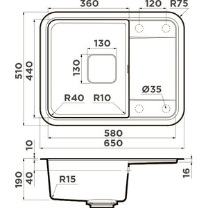 Кухонная мойка Omoikiri Tasogare 65 GR leningrad grey (4993487) в Москвe