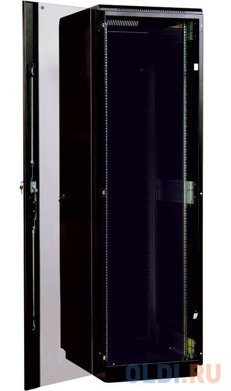 Шкаф телекоммуникационный напольный 33U (600x600) дверь стекло, чёрный