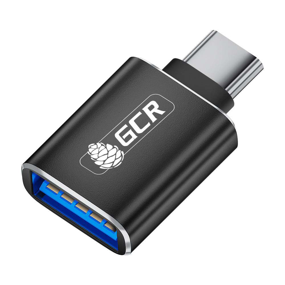 Переходник (адаптер) USB 3.0 Type-C(m)-USB 3.0(Af), OTG, 3А, черный, Greenconnect GCR-UC3AF (GCR-52299)