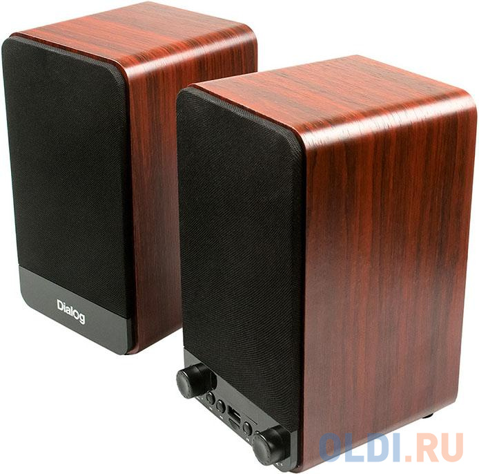 Dialog Jazz AJ-13 BROWN - акустические колонки 2.0, 2*15W RMS, Bluetooth, FM, USB+microSD reader в Москвe