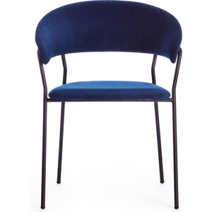 TetChair Кресло Turin (mod. 0129571) металл/вельвет, 56х50х78 см, темно-синий S108 (117 dark blue) черный