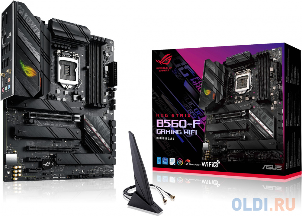 Материнская плата Asus ROG STRIX B560-F GAMING WIFI Soc-1200 Intel B560 4xDDR4 ATX AC`97 8ch(7.1) 2.5Gg+HDMI+DP