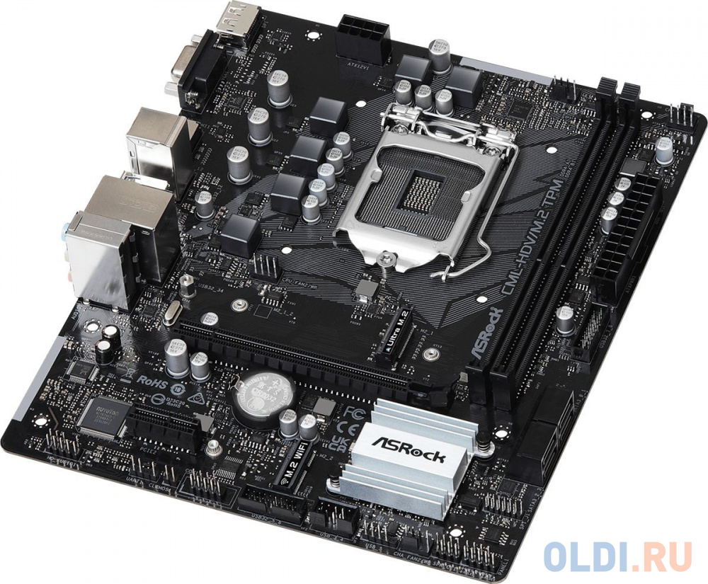 Материнская плата Asrock CML-HDV/M.2 TPM R2.0 Soc-1200 Intel H370 2xDDR4 mATX AC`97 8ch(7.1) GbLAN+VGA+HDMI+DP в Москвe