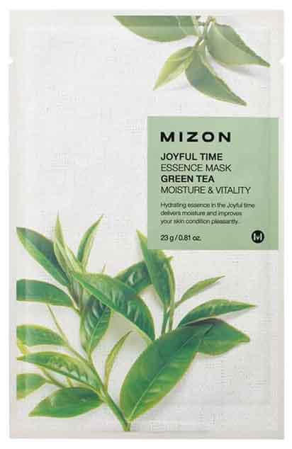 Тканевая маска для лица с экстрактом зелёного чая MIZON Joyful Time Essence Mask Green Tea