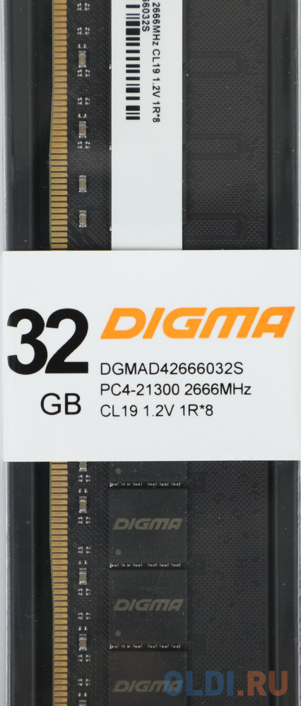 Память DDR4 32Gb 2666MHz Digma DGMAD42666032S RTL PC4-21300 CL19 DIMM 288-pin 1.2В single rank Ret