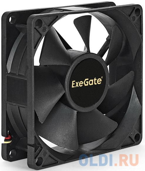 Exegate EX288925RUS Вентилятор ExeGate ExtraPower EP08025B3P (80x80x25 мм, 2-Ball (двойной шарикоподшипник), 3pin, 2400RPM, 26dBA)