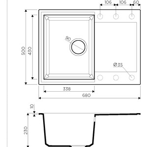 Кухонная мойка Omoikiri Sakaime 68 GR leningrad grey (4993545)