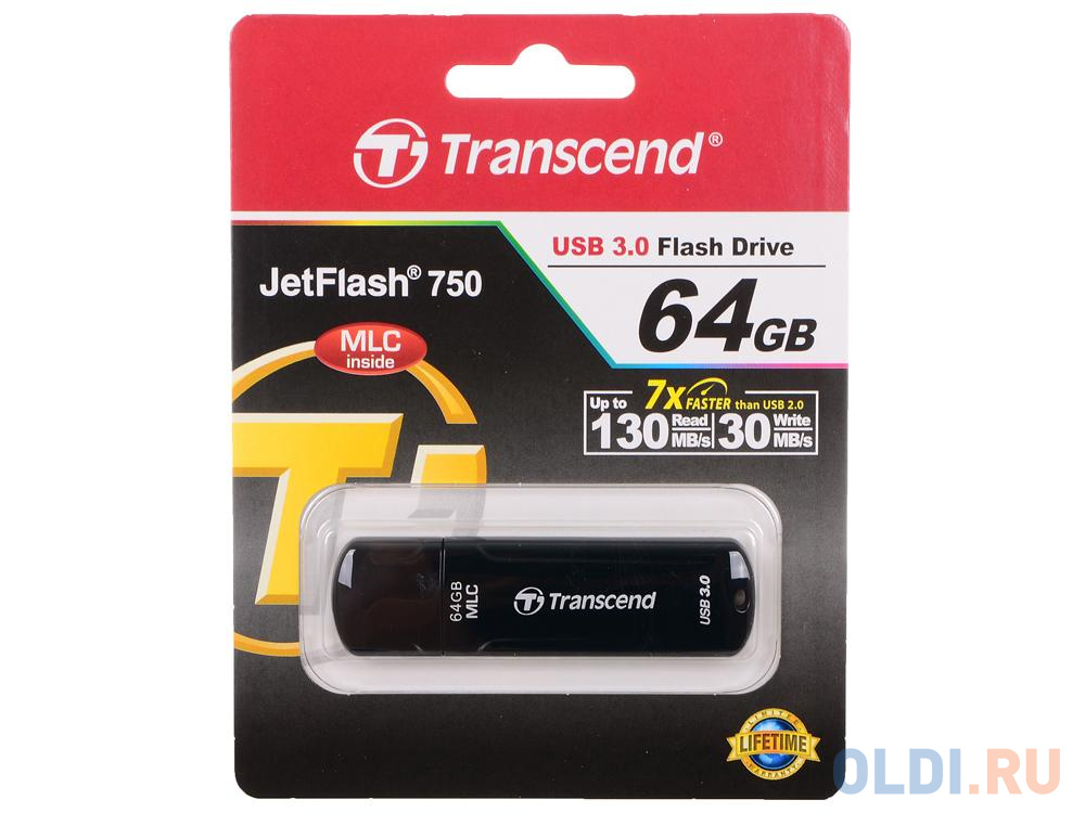 Внешний накопитель 64GB USB Drive <USB 3.0 Transcend 750 (TS64GJF750K)