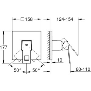 Смеситель для душа Grohe Eurocube для механизма 35600 (24061000)