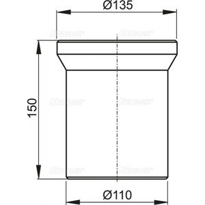 Отвод для унитаза AlcaPlast для унитаза 150 мм (A91-150)