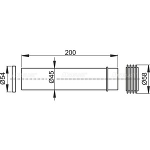 Труба для подключения AlcaPlast для унитаза прямой (M901)