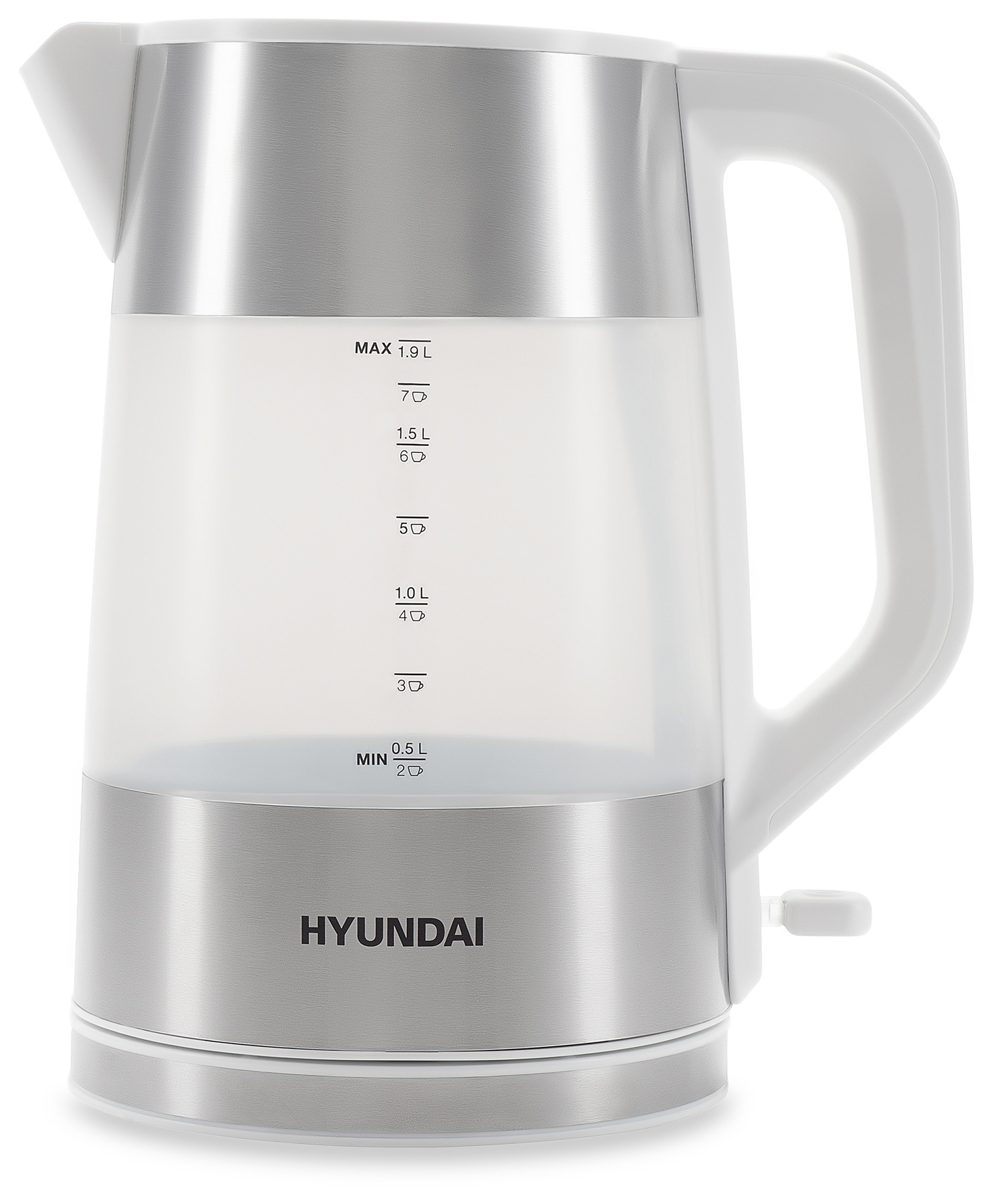 Чайник Hyundai HYK-P4025 1.9л. 2.2 кВт, пищевой пластик, белый
