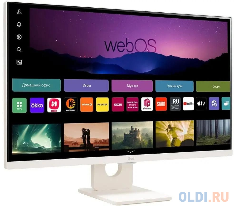 МОНИТОР 27" LG 27SR50F-W WHITE (IPS, 1920x1080, 5 ms, 178°/178°, 250 cd/m, 1000:1, +2xHDMI 2.1, +2xUSB, +MM, +WiFi, +BT)