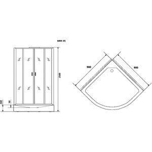 Душевая кабина Niagara NG-6001-01 90х90х210