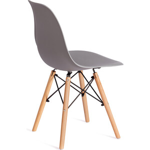 Стул TetChair Cindy (Eames) (mod 1801) дерево бук/металл/сиденье пластик 45x51x82 см Light grey (светло-серый) в Москвe