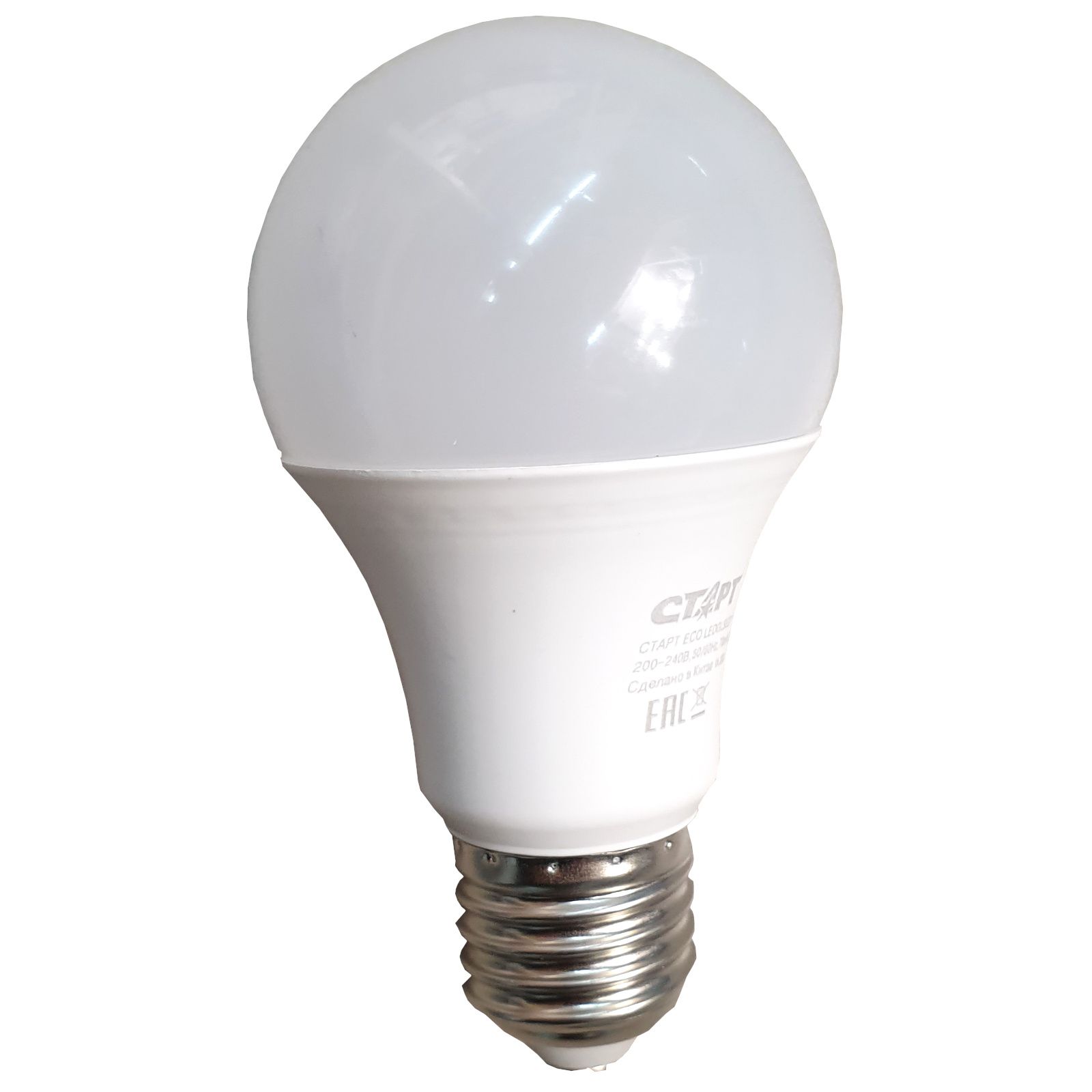 Лампа светодиодная E27 груша, 10 Вт, 3000 K / теплый свет, 820лм, 220 В, СТАРТ (4610116202685)
