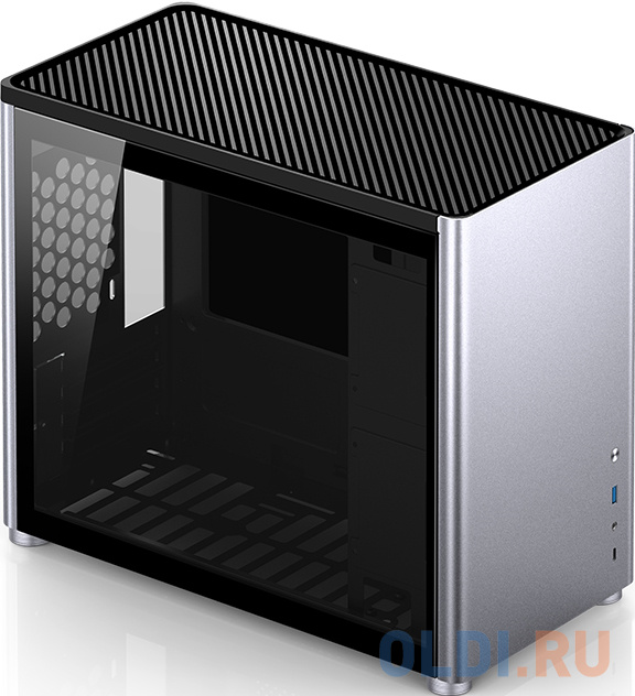 Корпус компьютерный mATX/ JONSBO D30 Silver TG, mATX case, 1xU3.0+1xType-C, Combo Audio, 1.5mm aluminium +metal в Москвe