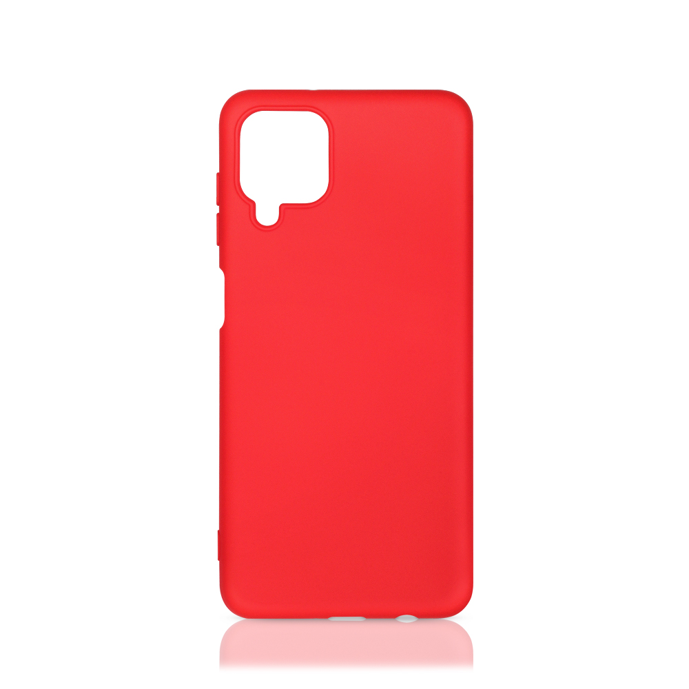 Чехол-накладка DF силиконовый с микрофиброй для смартфона Samsung Galaxy A12, силикон, красный (DF sOriginal-20)