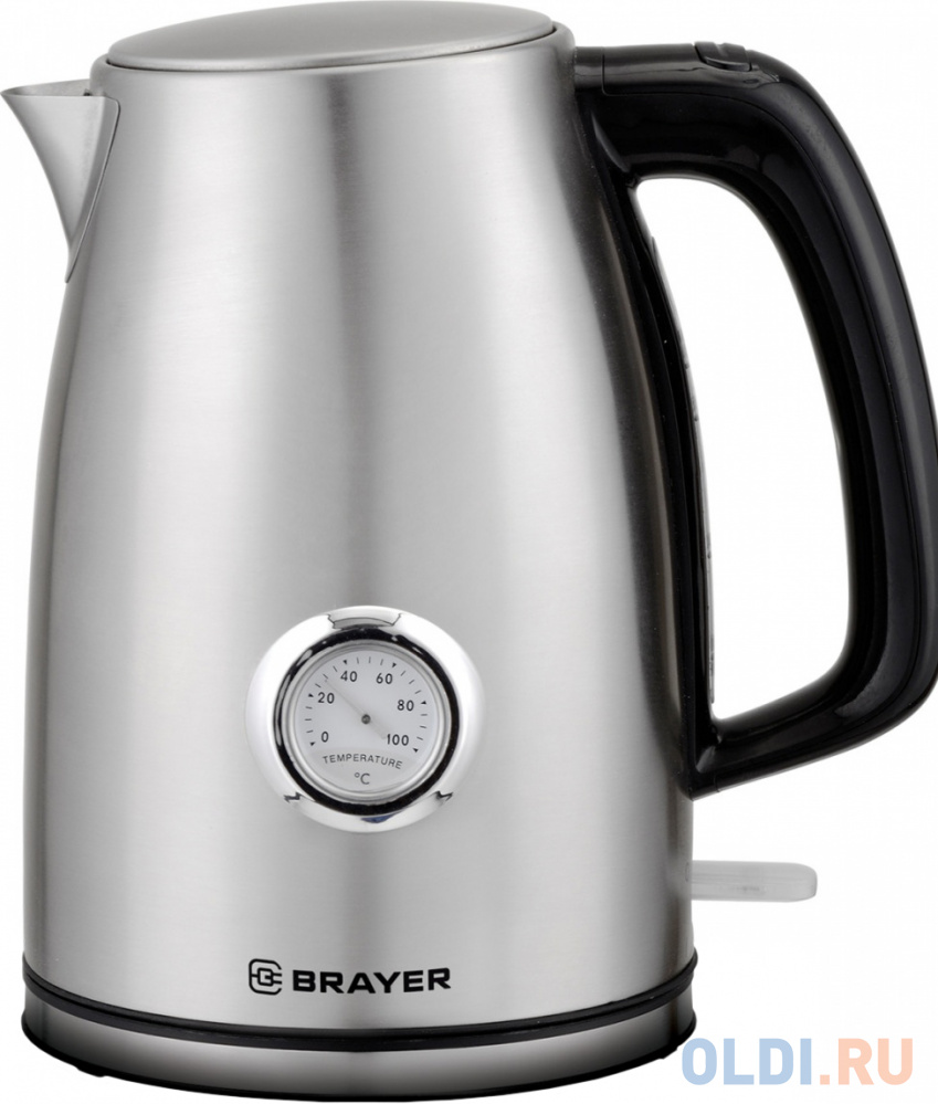 Чайник электрический Brayer BR1022 2150 Вт серебристый чёрный 1.7 л нержавеющая сталь