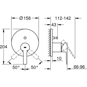 Смеситель для ванны Grohe Lineare для механизма 35600 (24064001)