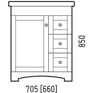 Тумба под раковину Corozo Техас 70 белая (SD-00000451)