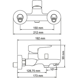 Смеситель для ванны Wasserkraft Vils хром (5601)