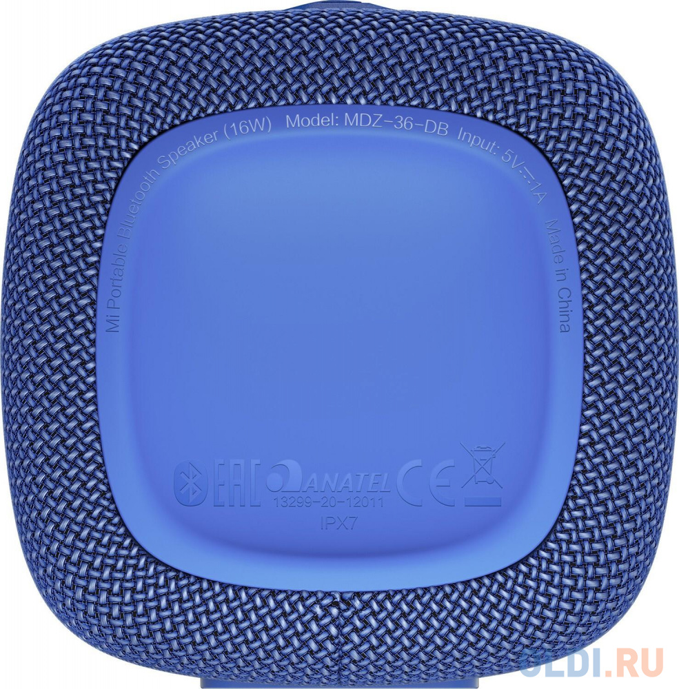 Колонка портативная Xiaomi Mi Portable Bluetooth Speaker Blue MDZ-36-DB 1.0 (2 колонки) Синий QBH4197GL