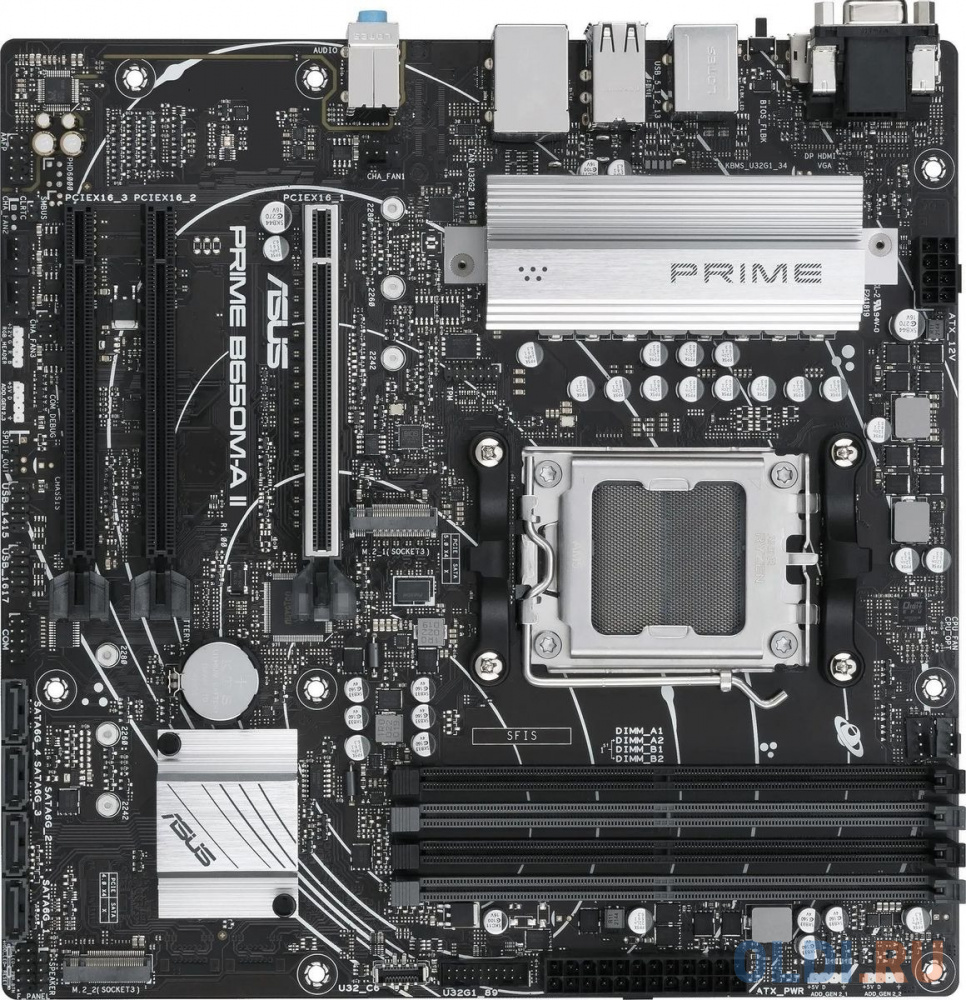 ASUS PRIME B650M-A II-CSM, Socket AM5, B650, 4*DDR5, HDMI+DP+VGA, 4xSATA3 + RAID, M2, Audio, Gb LAN, USB 3.2, USB 2.0, mATX; 90MB1EH0-M0EAY0 в Москвe