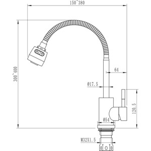 Смеситель для кухни Mixline MLSS-0302 гибкий излив, сатин (4630099744552)