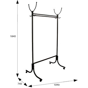 Вешалка напольная Мебелик М 13 на колесах черный (542)
