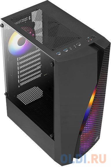 Корпус microATX Aerocool Wave-G-BK-v2 Без БП чёрный