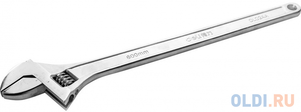 Разводной ключ Deli DL024A 24&amp;quot; Длина: 600 мм. Регулируемый размер зажима: 0-62 мм. Кованая специальная инструментальная сталь. Хромированная