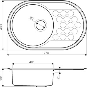 Кухонная мойка Omoikiri Kasumigaura 77 IN нержавеющая сталь (4993728)