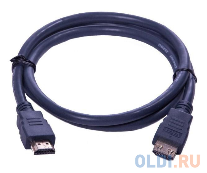 Кабель HDMI 0.5м Wize CP-HM-HM-0.5M круглый темно-серый