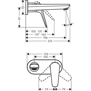 Смеситель для раковины Hansgrohe Novus для механизма 13622180, хром (71127000)