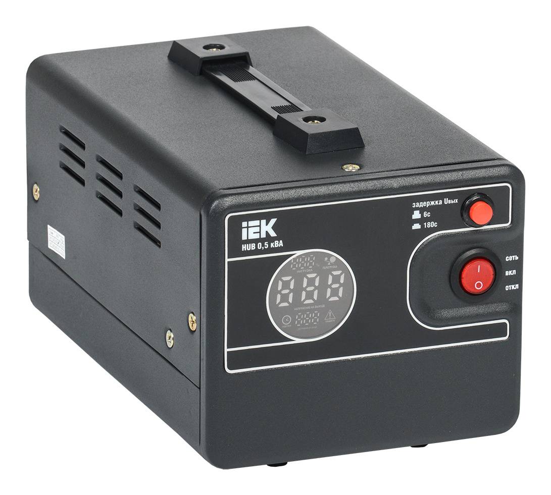 Стабилизатор напряжения IEK Hub черный (ivs21-1-d05-13)
