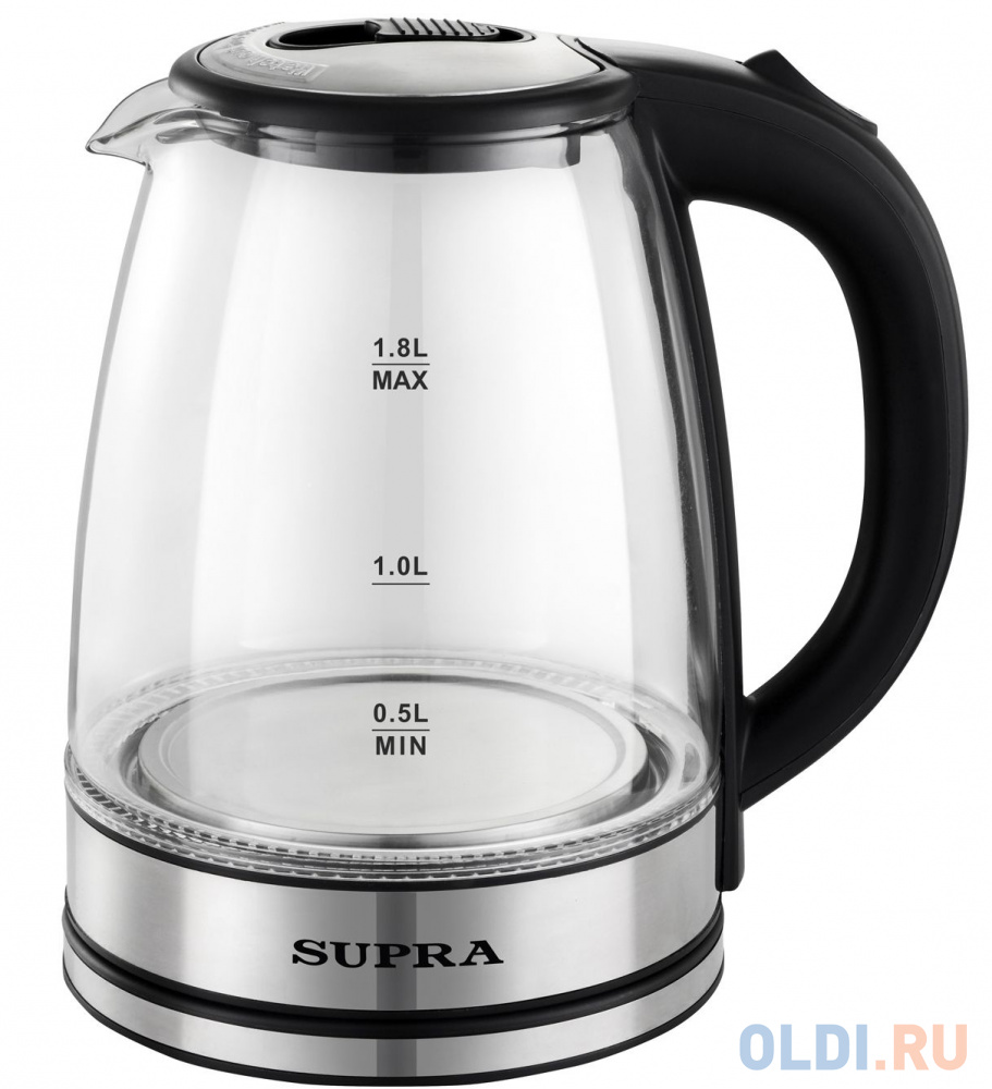 Чайник электрический Supra KES-1852G 1.8л. 1500Вт черный (корпус: стекло)